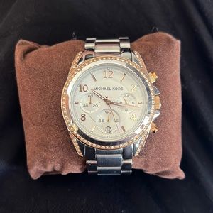 Michael Kors Silver with rose gold women’s watch